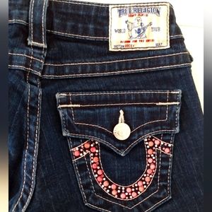 🇱🇷 Authentic TRUE RELIGION Becky 25 Dark Blue Boot cut Low rise